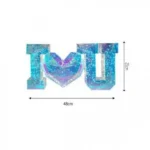 Επαναφορτιζόμενο Φωτιζόμενο Διακοσμητικό Ρεύματος USB “I LOVE U” 48x25cm