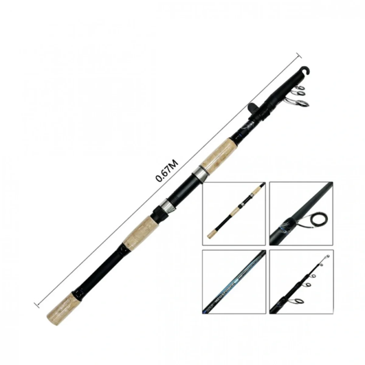 Τηλεσκοπικό Καλάμι Ψαρέματος Spinning 2,40m - Ιδανικό για Αρχάριους και Προχωρημένους