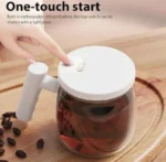Γυάλινη Κούπα 400ml με Αυτόματο Αναδευτήρα και Καπάκι USB – Λευκό Self Stirring Mug