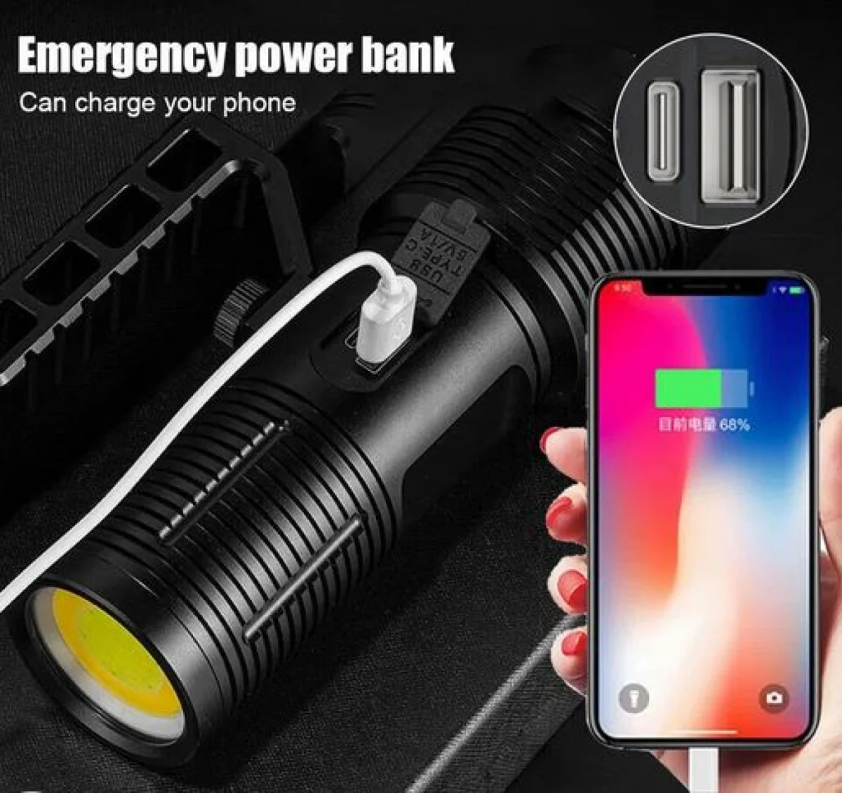 Επαναφορτιζόμενος Φακός Laser Super Bright 30W