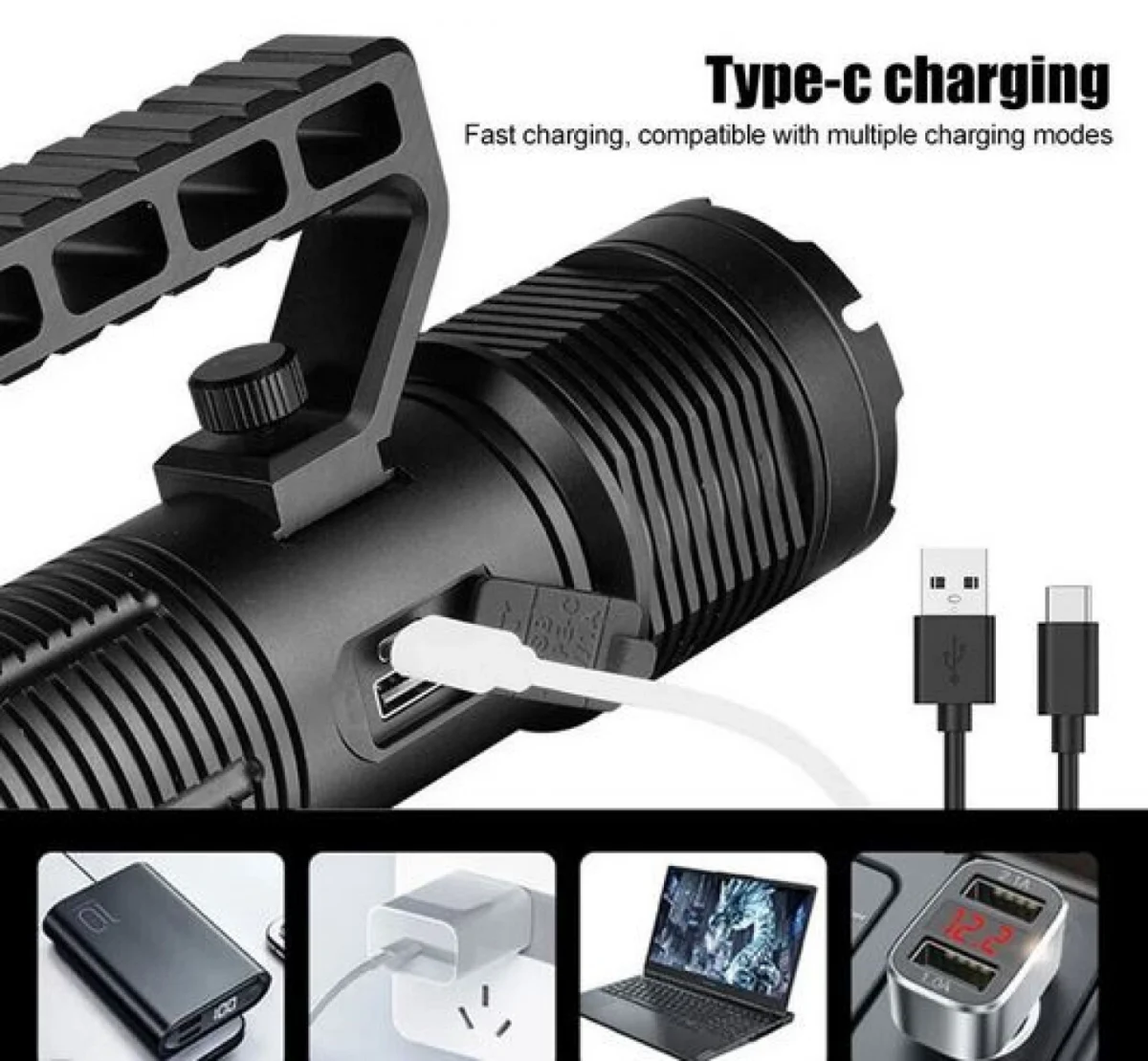 Επαναφορτιζόμενος Φακός Laser Super Bright 30W