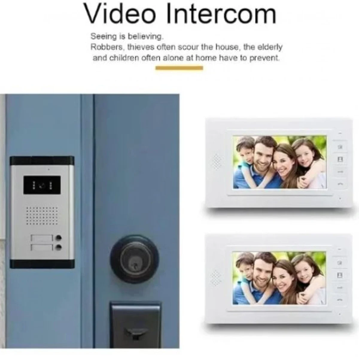 Κιτ Θυροτηλέφωνου με 2 Εγχρωμες Θυροτηλεοράσεις LCD 7” και 1 Κουδούνι με Υπέρυθρη Κάμερα