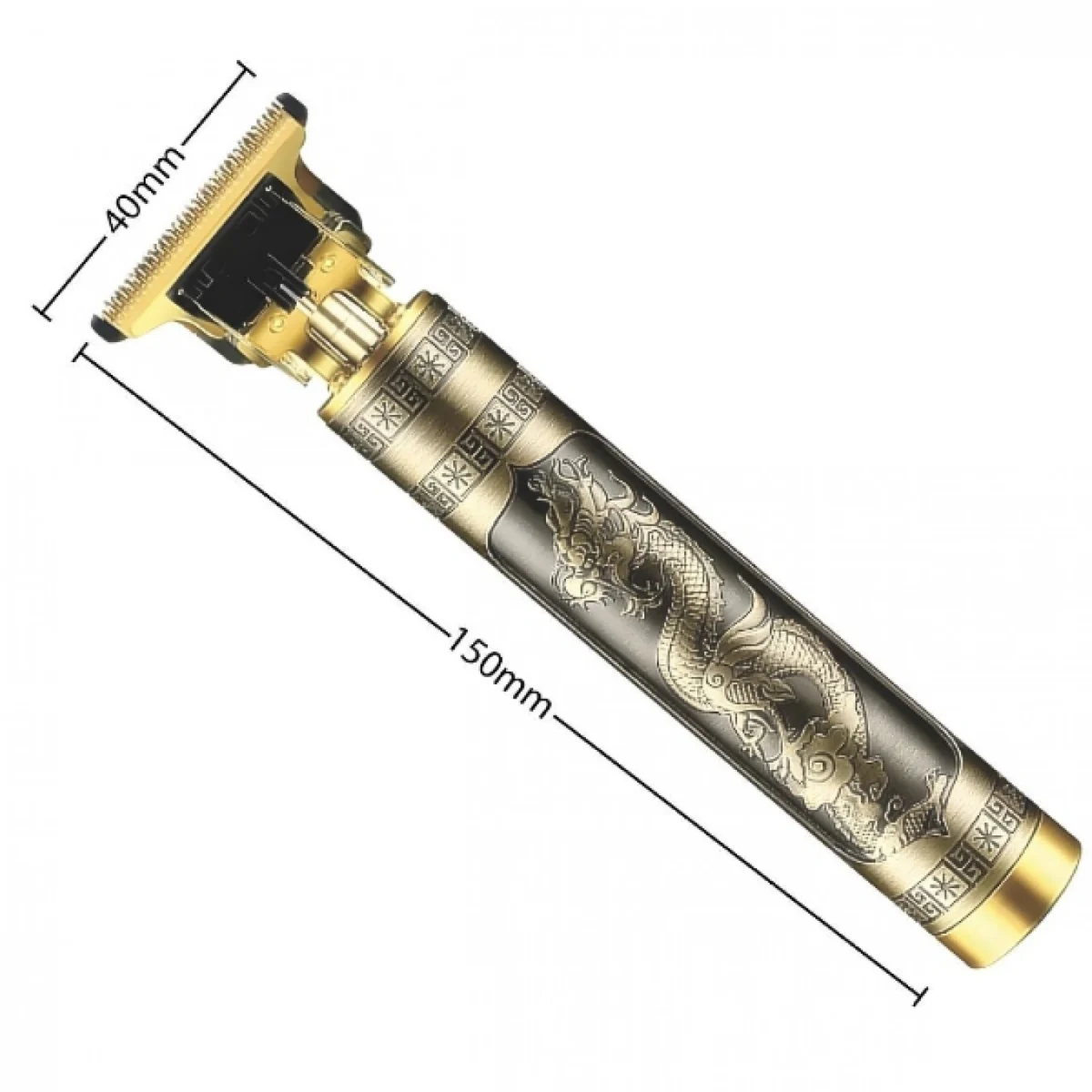 LW-148 Επαγγελματική Επαναφορτιζόμενη Κουρευτική Μηχανή Ρυθμιζόμενου Μήκους Κοπής - Χρυσή με Ανάγλυφο Δράκο