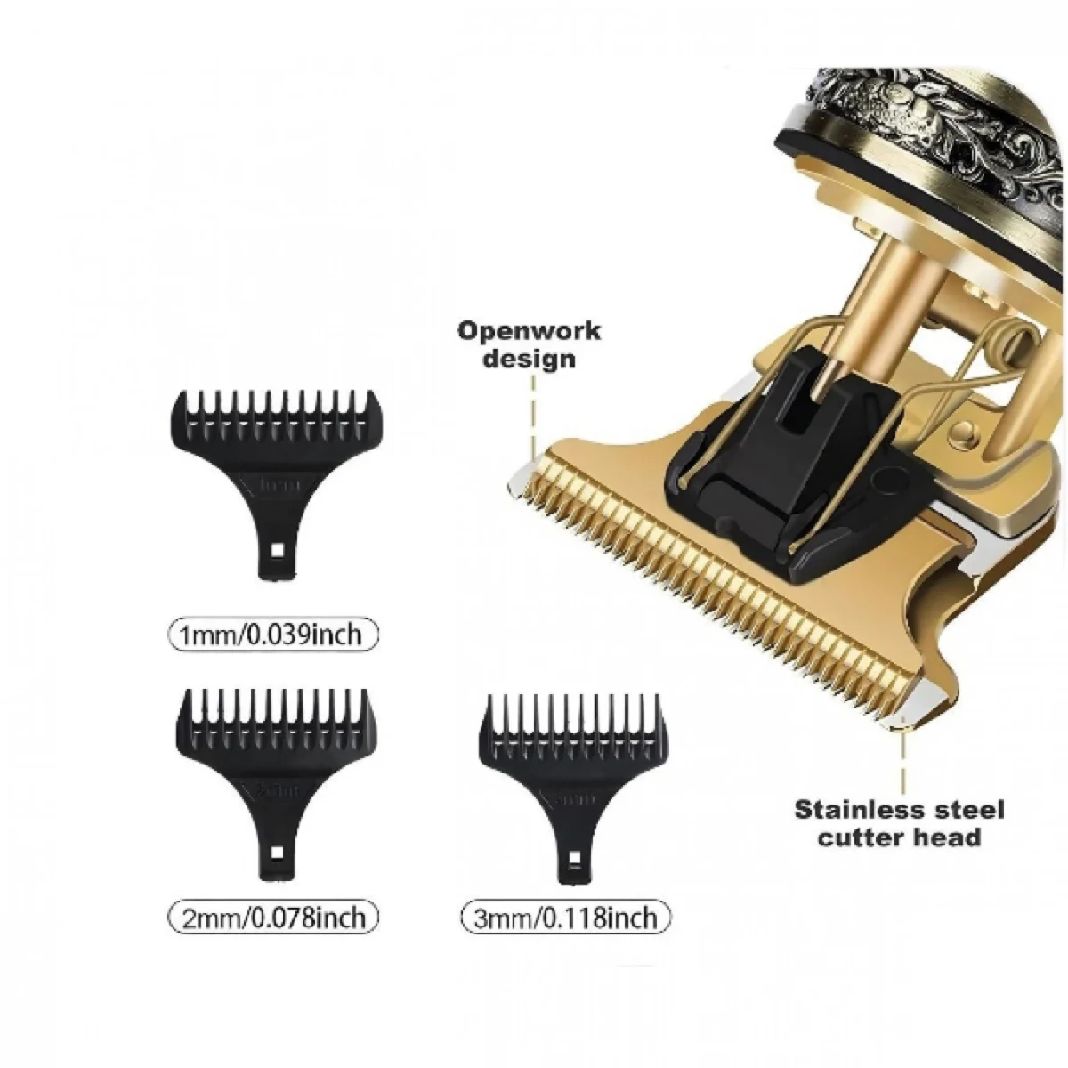 LW-151 Επαγγελματική Επαναφορτιζόμενη Κουρευτική Μηχανή Ρυθμιζόμενου Μήκους Κοπής με Ψηφιακή Ενδειξη Μπαταρίας