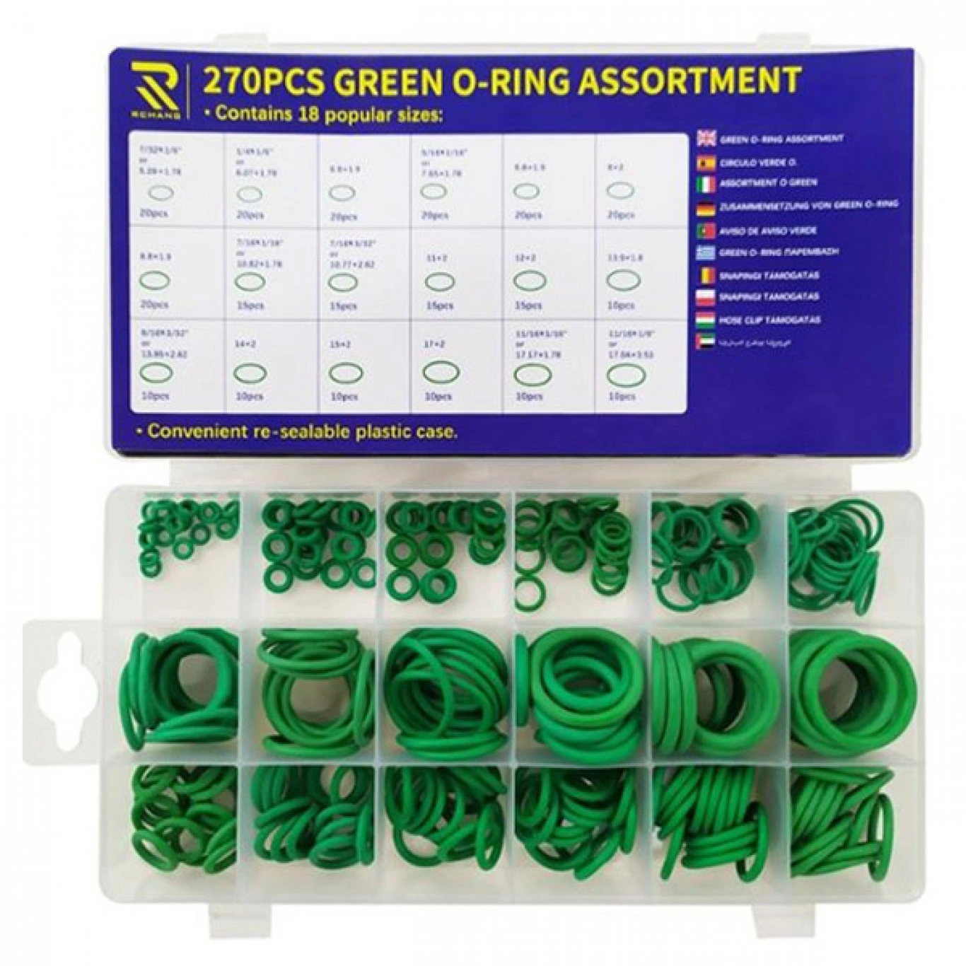 Σετ O-Rings Ψυκτικών 18 Μεγέθη 270τμχ σε Κασετίνα Σετ O-Rings Ψυκτικών 18 Μεγέθη 270τμχ σε Κασετίνα