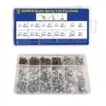 Σετ Σφιγκτήρων Σωλήνα Διπλού Ελατηρίου 10 Μεγέθη 250τεμ. σε Κασετίνα