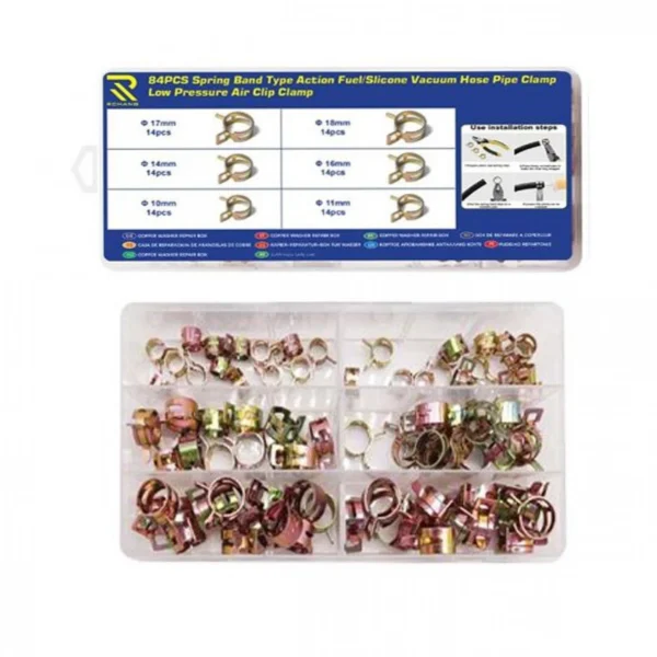 Σετ Σφυχτήρες Κολάρων Νερού, Καυσίμου 6 Μεγέθη 84τμχ σε Κασετίνα