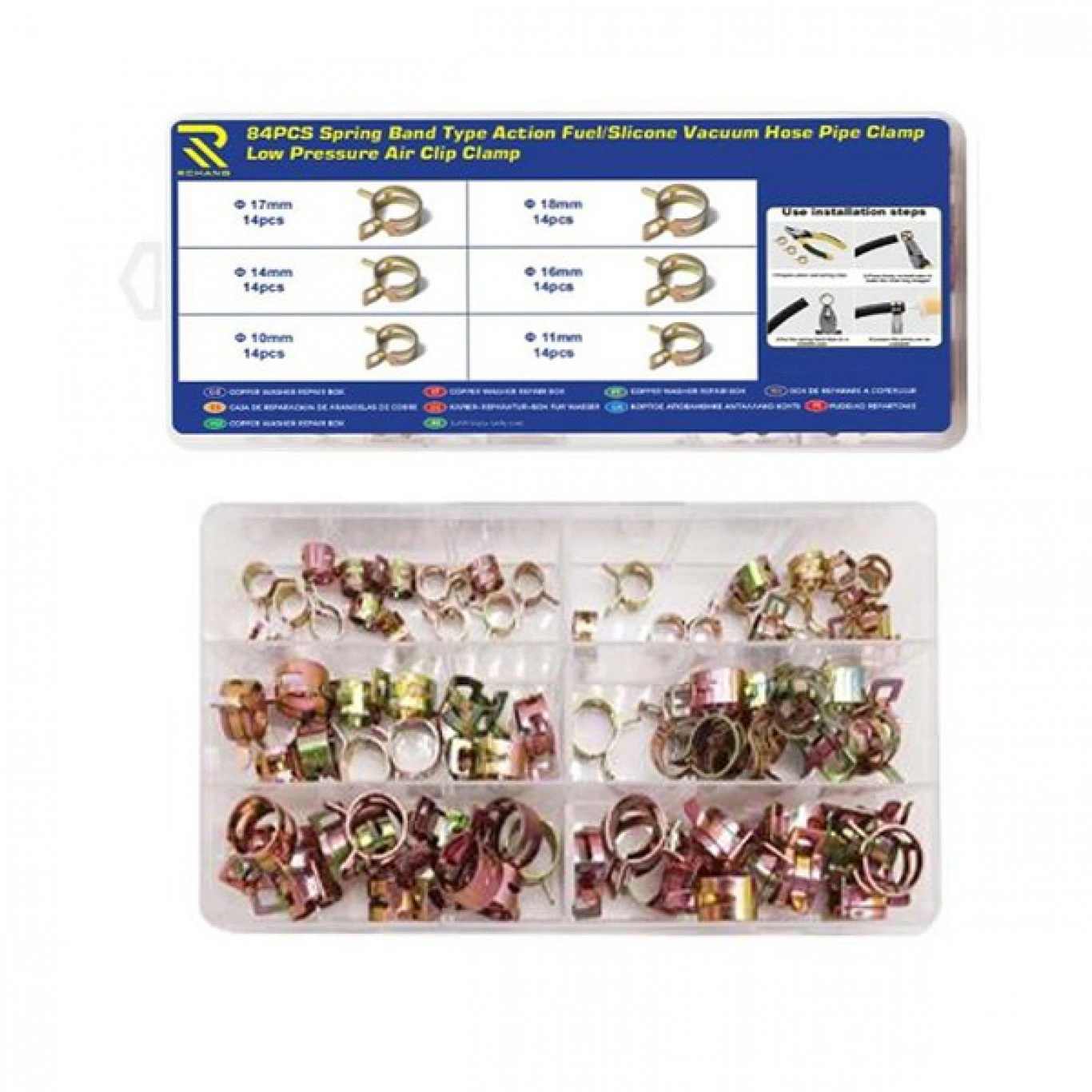 Σετ Σφυχτήρες Κολάρων Νερού, Καυσίμου 6 Μεγέθη 84τμχ σε Κασετίνα Σετ Σφυχτήρες Κολάρων Νερού, Καυσίμου 6 Μεγέθη 84τμχ σε Κασετίνα