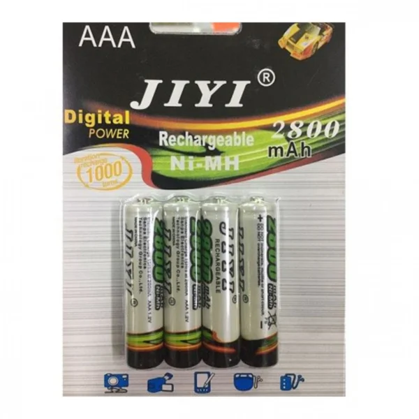 Επαναφορτιζόμενη μπαταρία ΑAΑ JIYI Νi-MH 1,2V - 2800mAh - 4 τεμάχια