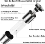 Διπλός Χειροκίνητος Μύλος Μπαχαρικών/Αλατιού/Πιπεριού 22cm