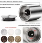 Διπλός Χειροκίνητος Μύλος Μπαχαρικών/Αλατιού/Πιπεριού 22cm