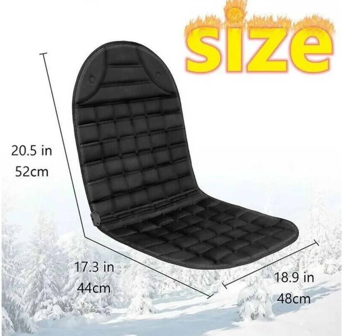 Θερμαινόμενο Κάλυμμα Καθίσματος Αυτοκινήτου 12v Μαύρο