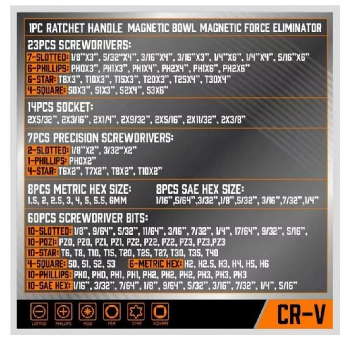 Σετ 100 Μαγνητικών Κατσαβιδιών από Ανοξείδωτο Χάλυβα με Ραφιέρα - Βάση