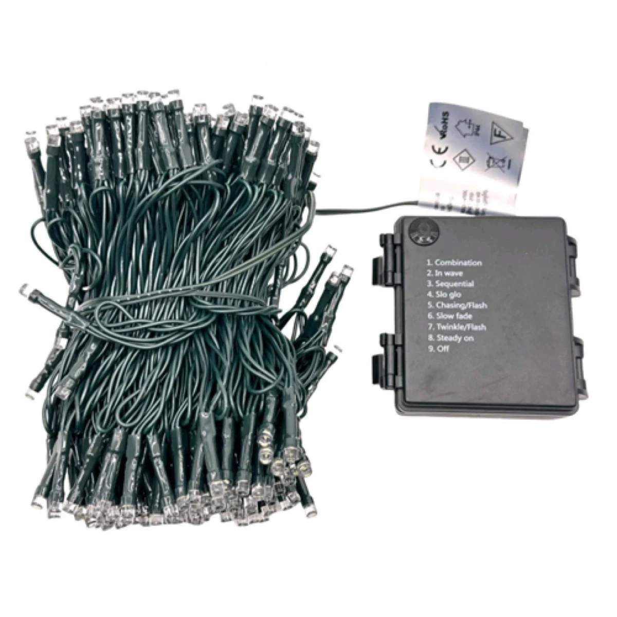 Χριστουγεννιάτικα Λαμπάκια Μπαταρίας 20m με 200 Microled, Αδιάβροχα IP44, Πολύχρωμος Φωτισμός και 8 Προγράμματα