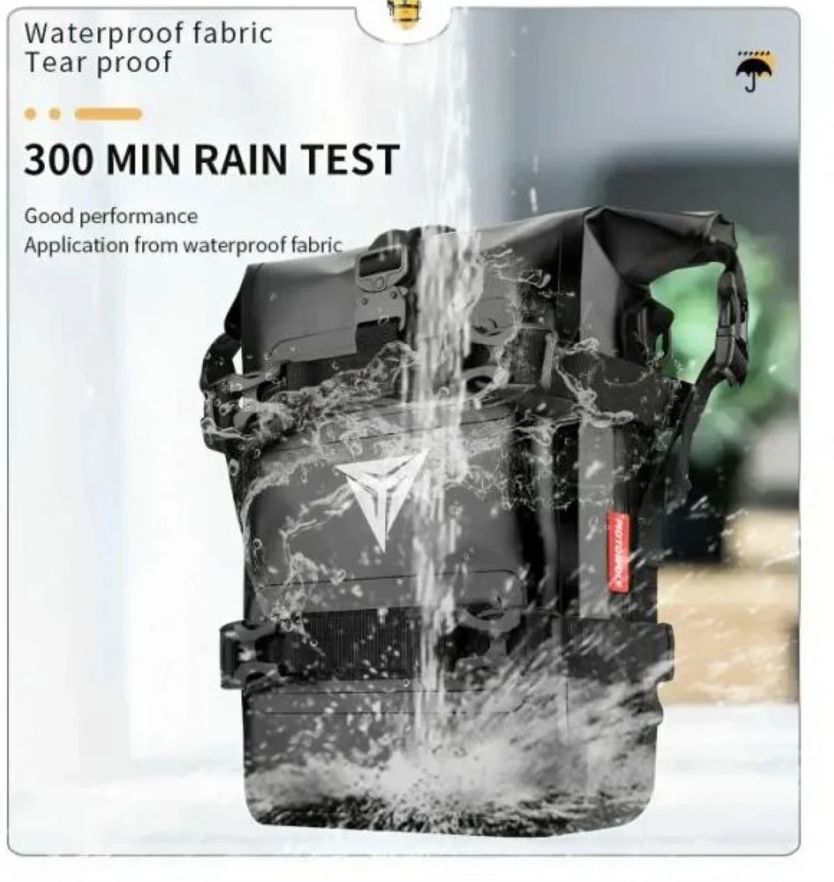 Αδιάβροχος PVC Roll Top Σάκος Μοτοσυκλέτας 66 L, Τσάντα Μηχανής με Λάστιχα & Ιμάντα Ώμου, Ανακλαστικές Λωρίδες