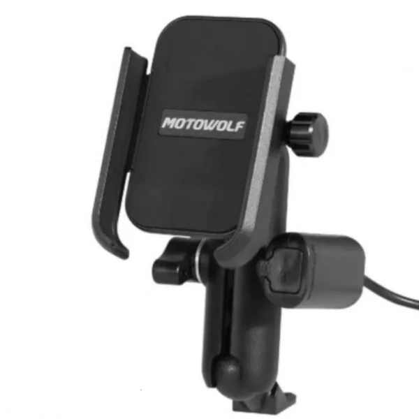 Motowolf® Αδιάβροχη Βάση Κινητού με Έξυπνη Φόρτιση USB 2.1A