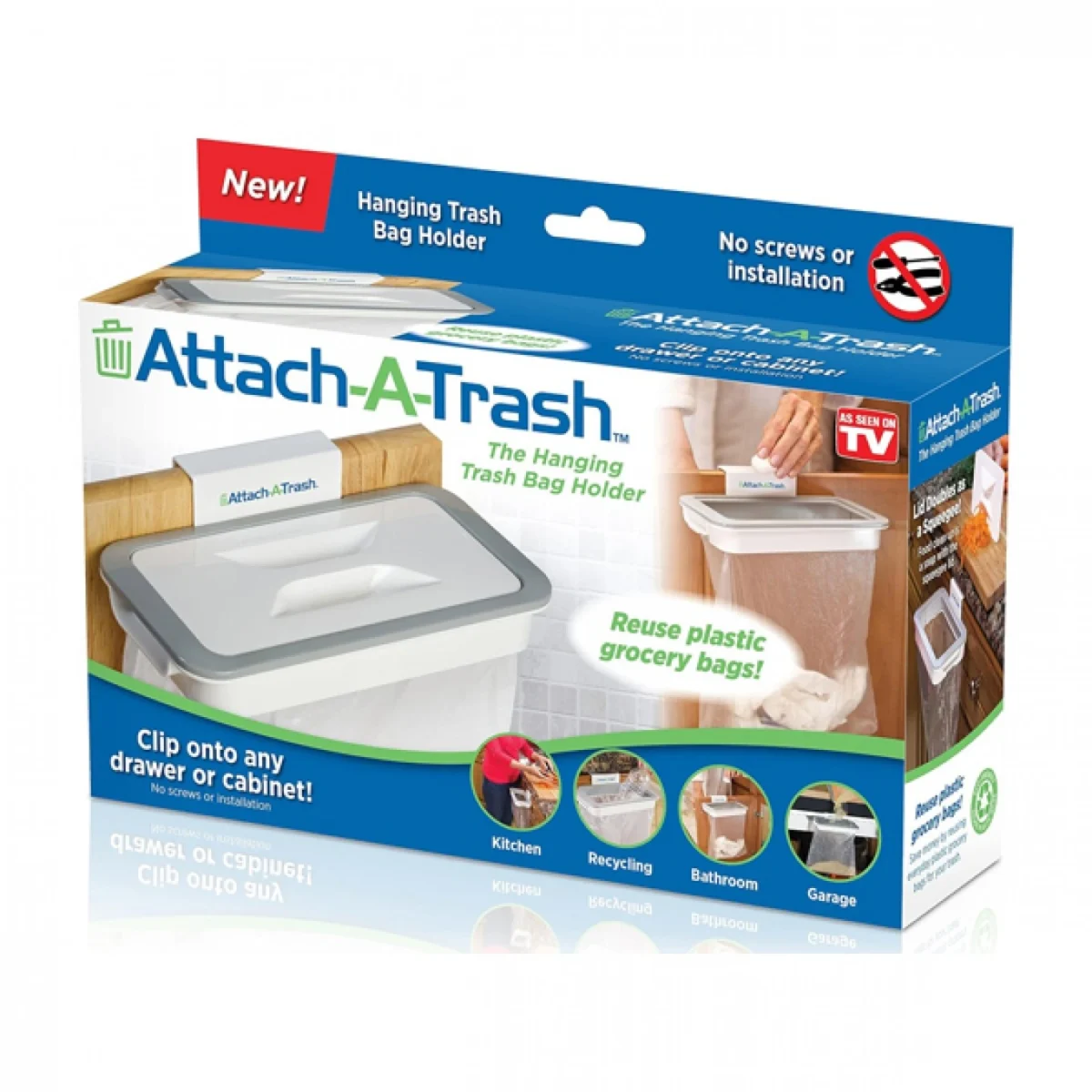 Κάδος Απορριμμάτων Λευκός για Πόρτα Ντουλαπιού - Attach A Trash