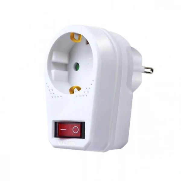 Αντάπτορας Πρίζας Σούκο με Διακόπτη On/Off 250V/3680W με Παιδική Προστασία