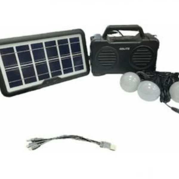 Ηλιακό Σύστημα Φωτισμού με 4 Λάμπες, Φακό & Φορτιστής Κινητών GDPLUS GD-8072