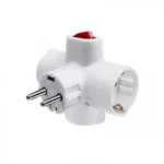 Αντάπτορας Πρίζας Ταφ Λευκός με 3 Σούκο με Διακόπτη On/Off 250V/3680W με Παιδική Προστασία