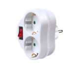 Πολύπριζο Λευκό με 2 Σούκο με Διακόπτη On/Off 250V/3680W με Παιδική Προστασία