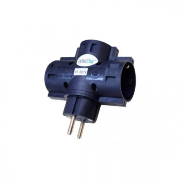 Πολύπριζο Τάφ Μαύρο με 3 Σούκο On/Off 250V/3680W με Παιδική Προστασία