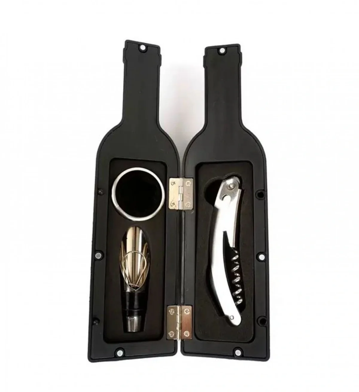 Σετ 3 Αξεσουάρ Κρασιού σε Θήκη με Σχήμα Μπουκάλι Κρασιού Vino Vicenza