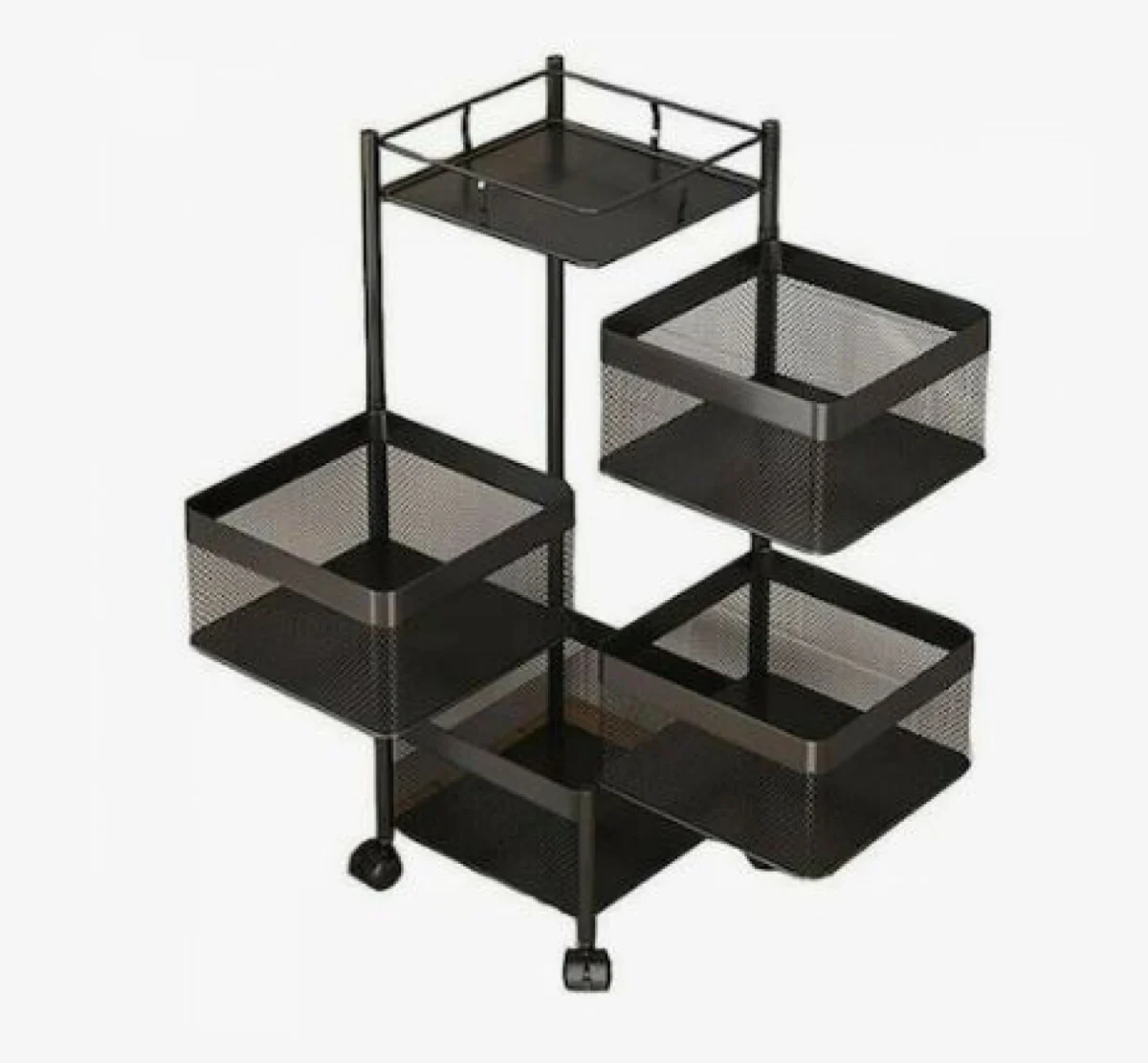 Τρόλεϊ Κουζίνας Μεταλλικό 4 Θέσεων & 1 Ράφι 27x27x78,5cm Next