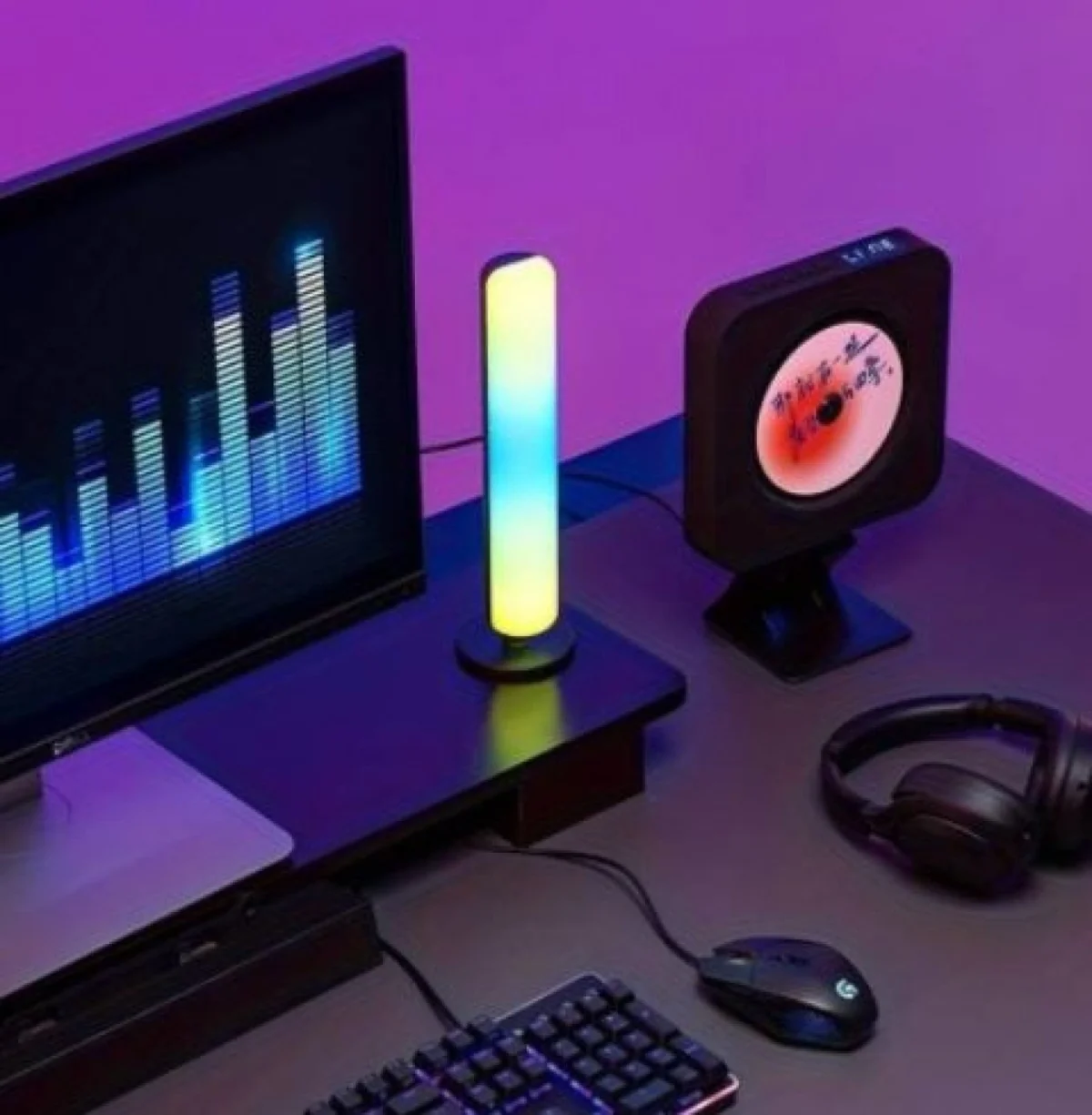 Διακοσμητική Μπάρα Φωτισμού LED RGB Επαναφορτιζόμενη Sound-Sensitive με Βάση Στήριξης