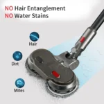 Εξάρτημα Σφουγγαρίστρας για Ηλεκτρική Σκούπα Dyson V7 V8 V10 V11 με 2 Περιστρεφόμενες Κεφαλές και 4 Πανάκια