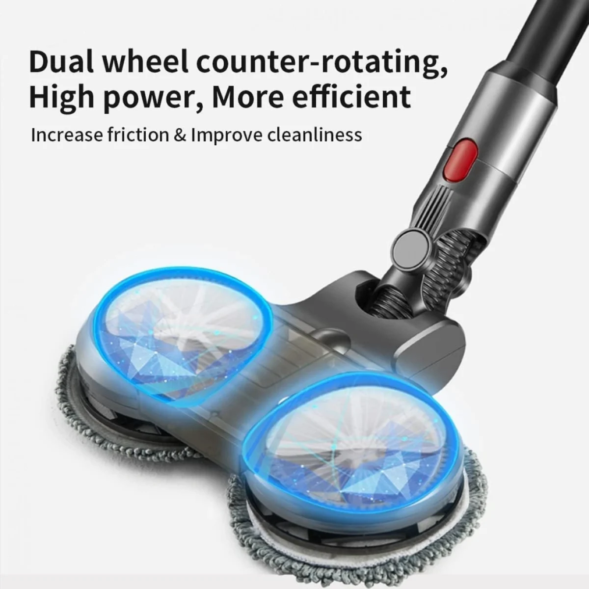 Εξάρτημα Σφουγγαρίστρας για Ηλεκτρική Σκούπα Dyson V7 V8 V10 V11 με 2 Περιστρεφόμενες Κεφαλές και 4 Πανάκια