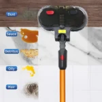 Εξάρτημα Σφουγγαρίστρας για Ηλεκτρική Σκούπα Dyson V7 V8 V10 V11 με 2 Περιστρεφόμενες Κεφαλές και 4 Πανάκια