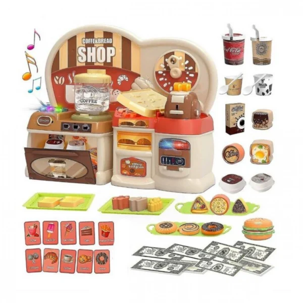 Μαγαζί Καφετέρια και Φούρνος, Παιχνίδι Μίμησης με Ήχο και Φως 65 τεμ.