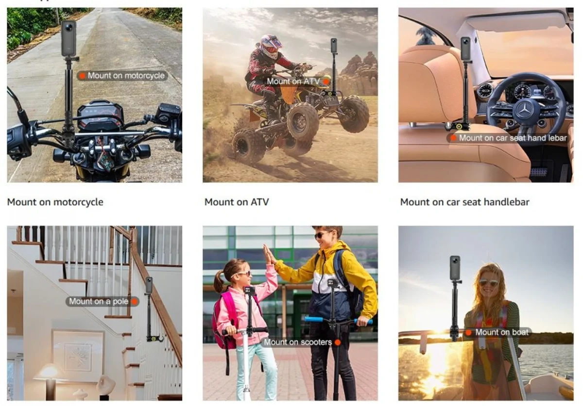 Puluz Πτυσσόμενο Κοντάρι - Βραχίονας 28-113cm Επέκτασης Μοτοσυκλέτας / Μηχανής για Κάμερες, GoPro, Κάμερα Selfie Insta 360