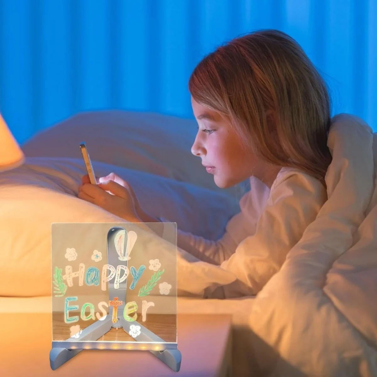 Επιτραπέζιος Φωτιζόμενος Ακρυλικός Πίνακας Σημειώσεων USB με Πλαστική Βάση 20x20cm