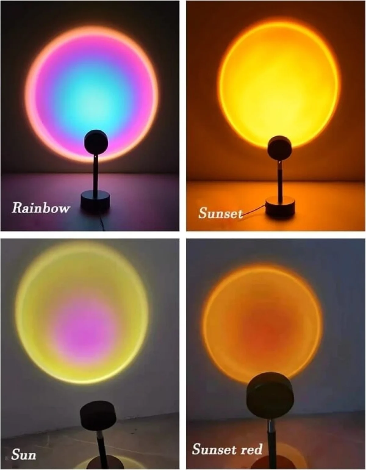 Φωτιστικό Sunset Projector Lamp με 4 Χρώματα - Ηλιοβασίλεμα στο Δωμάτιό σου