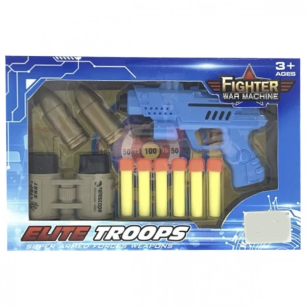 Παιδικό Παιχνίδι Πιστόλι - Εκτοξευτής με 6 Βέλη και Ομοίωμα Κυάλια