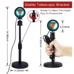 Φωτιστικό Sunset Projector Lamp με 4 Χρώματα - Ηλιοβασίλεμα στο Δωμάτιό σου