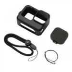 Θήκη Σιλικόνης με Λουράκι και Κάλυμμα Φακού GoPro HERO 9/HERO 10/HERO 11/HERO 12 Μαύρο – PULUZ