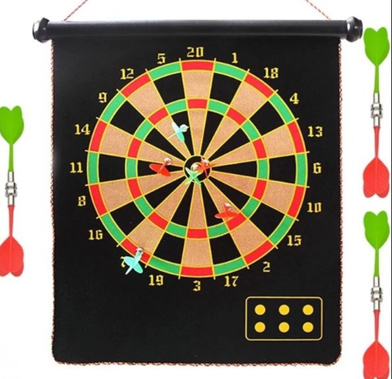 Μαγνητικός Στόχος Διπλής Όψης με 6 Βελάκια 50x42εκ. 24187 Μαγνητικός Στόχος Διπλής Όψης με 6 Βελάκια 50x42εκ. 24187