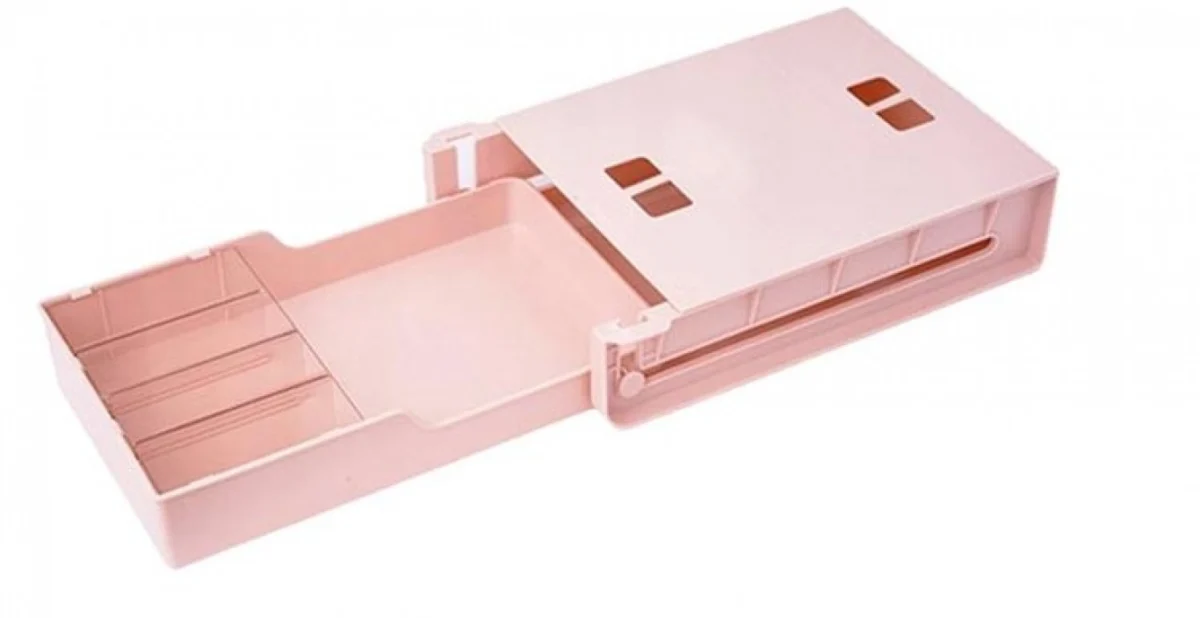 Αυτοκόλλητο Αναδιπλούμενο Συρτάρι με Θήκες Οργάνωσης για Κάτω από το Γραφείο, Under-Table Drawer