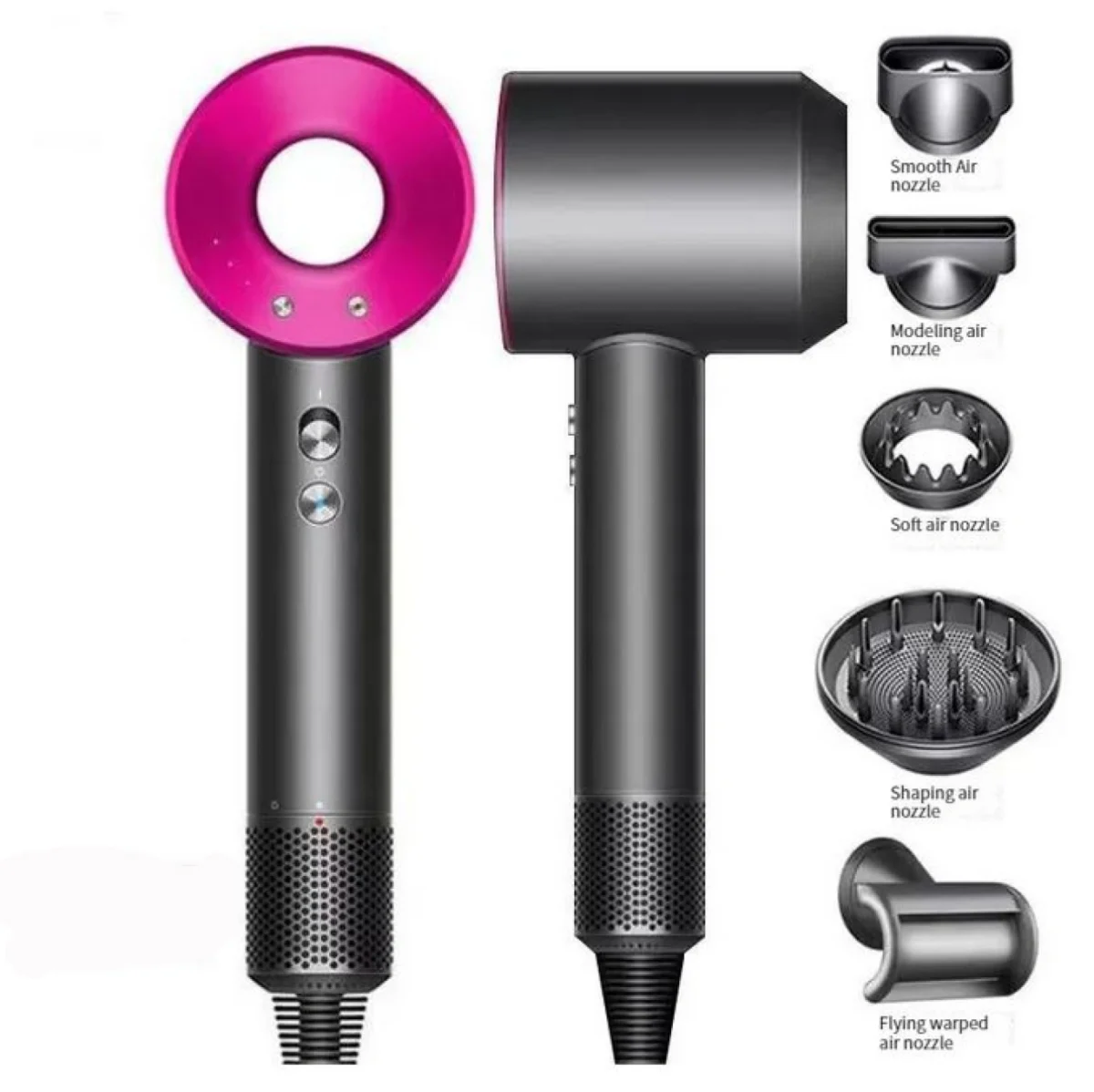 Επαγγελματικό Πιστολάκι Μαλλιών Leafless Hair Dryer με 5 Διαφορετικά Εξαρτήματα