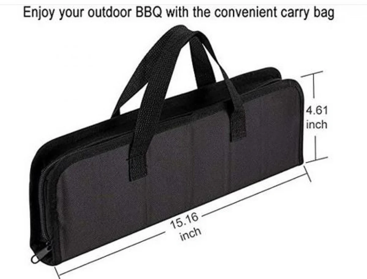 Σετ Εργαλείων BBQ από Ανοξείδωτο Ατσάλι με Θήκη 8 τμχ