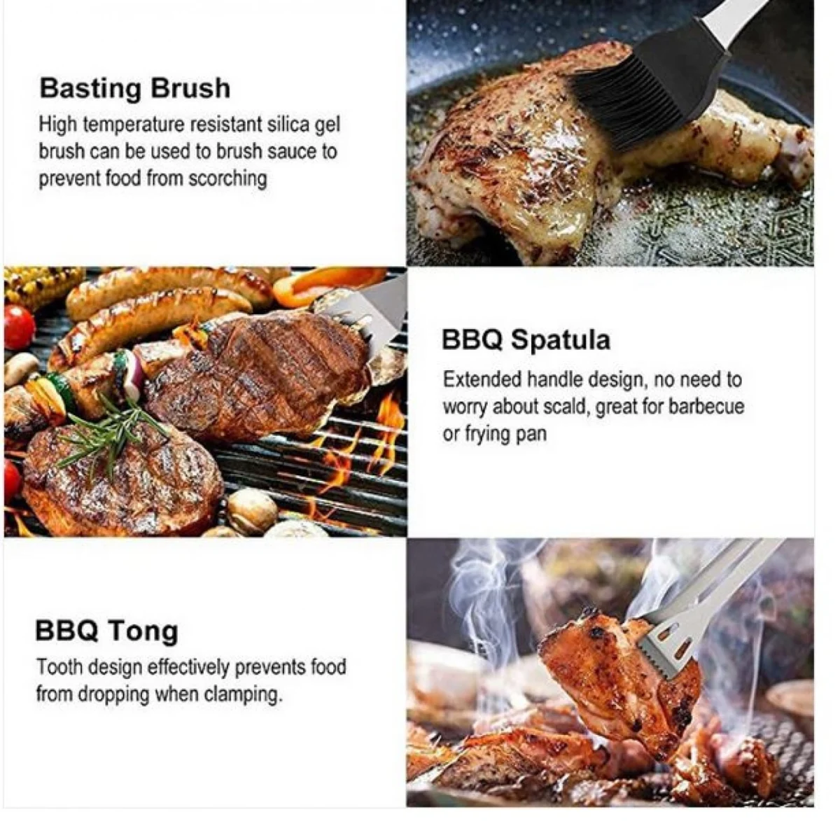 Σετ Εργαλείων BBQ από Ανοξείδωτο Ατσάλι με Θήκη 8 τμχ