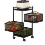 Τροχήλατη Ραφιέρα - Καρότσι Τεσσάρων Επιπέδων με 4 Καλάθια & Ροδάκια - Τρόλεϊ Οργάνωσης, Διακόσμησης 80x40x12.5cm - Λευκό