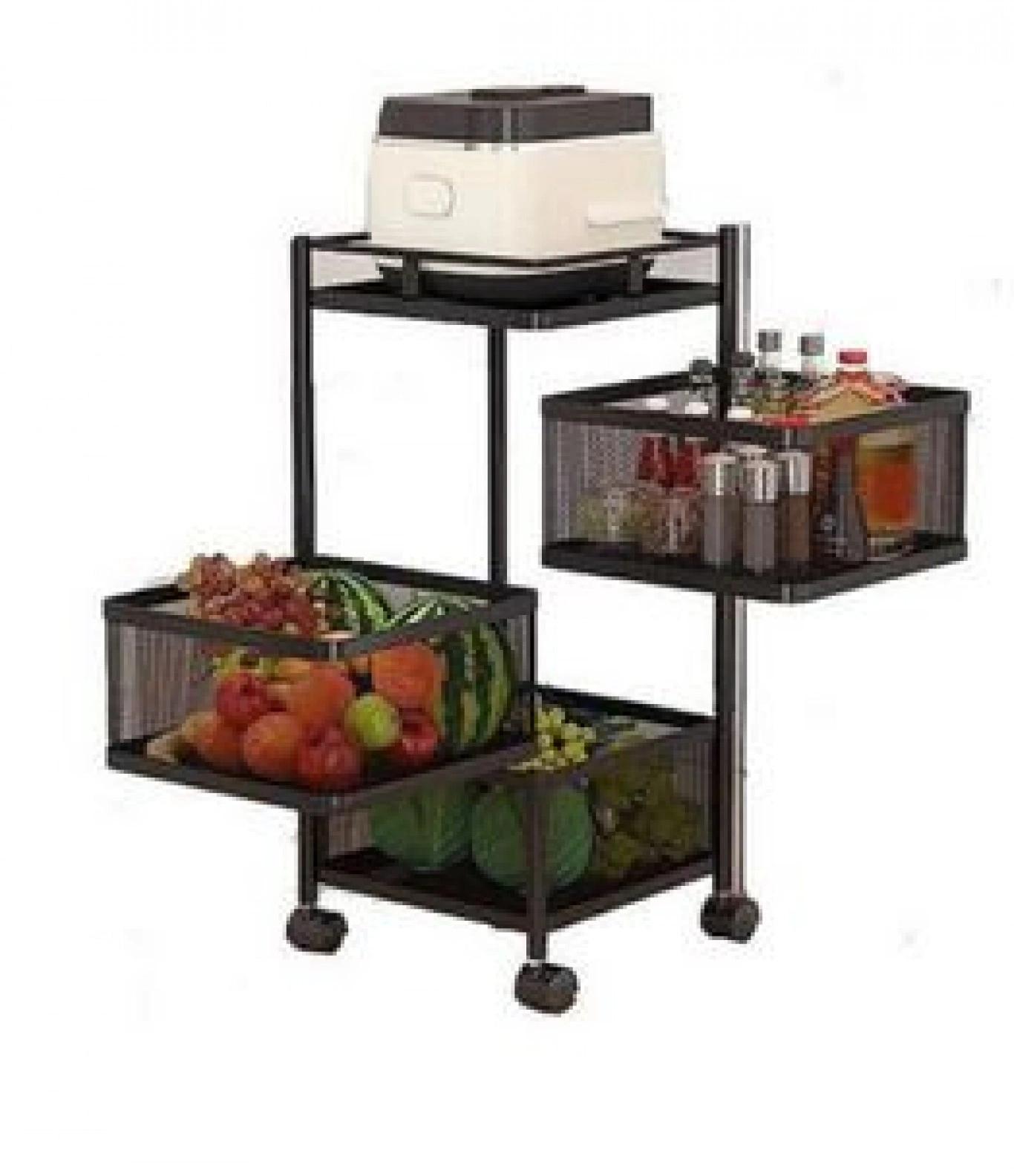 Τροχήλατη Ραφιέρα - Καρότσι Τεσσάρων Επιπέδων με 4 Καλάθια & Ροδάκια - Τρόλεϊ Οργάνωσης, Διακόσμησης 80x40x12.5cm - Λευκό Τροχήλατη Ραφιέρα - Καρότσι Τεσσάρων Επιπέδων με 4 Καλάθια & Ροδάκια - Τρόλεϊ Οργάνωσης, Διακόσμησης 80x40x12.5cm - Λευκό