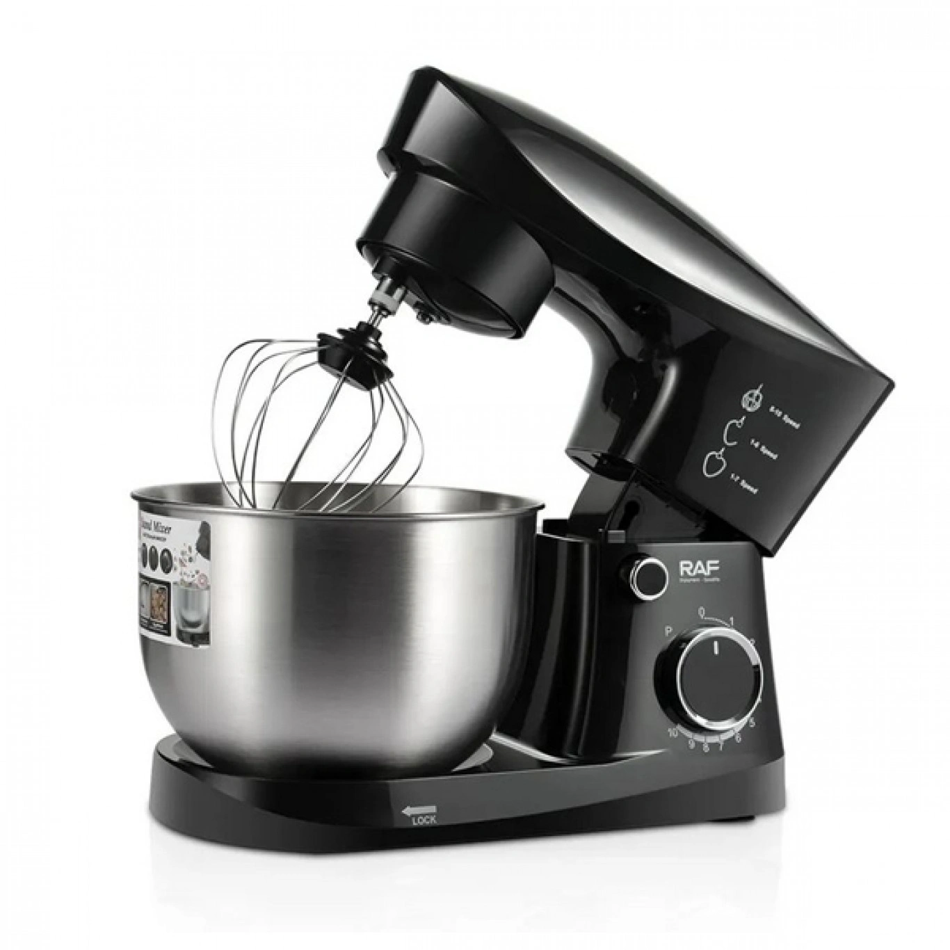 Μίξερ Χειρός 1500W Μαύρο με Ανοξείδωτο Κάδο R.6604 RAF Μίξερ Χειρός 1500W Μαύρο με Ανοξείδωτο Κάδο R.6604 RAF