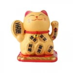 Μπεζ Γάτα Καλωσορίσματος10x9.5εκ 83312 που Λειτουργεί με τον Ηλιο Χωρίς Μπαταρίες - Feng Shui Welcome Cat Solar