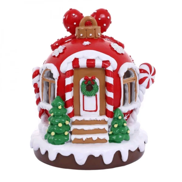 Χριστουγεννιάτικο Κόκκινο Διακοσμητικό Σπίτι Πήλινο με Φως και Μουσική (20x16cm)