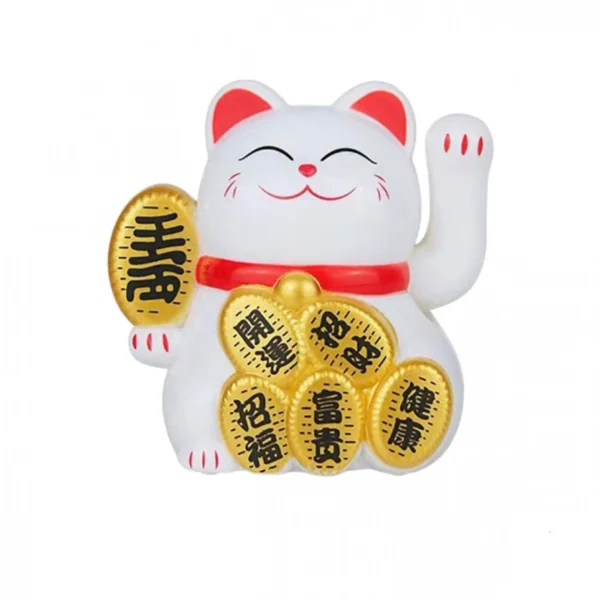 Λευκή Γάτα Καλωσορίσματος 5εκ σε Προθήκη 63x53x47χιλ 83315 που Λειτουργεί με τον Ηλιο Χωρίς Μπαταρίες - Feng Shui Welcome Cat Solar